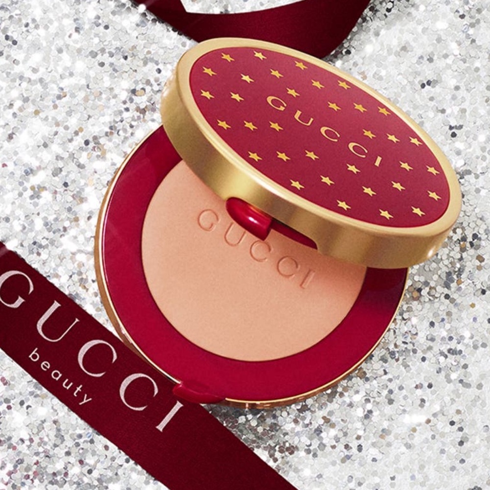 Gucci Red and Gold Star Blush Compact